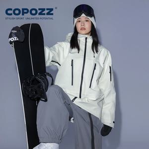 COPOZZ 겨울 따뜻한 스키 코트, 남성 트랙수트, 후드 스포츠 스노우보드 재킷, 산악 여성 아웃웨어, 방풍 스키 의류