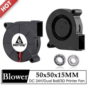 Gdstime 5015 송풍기 팬 24V 12V 5V 50MMx15MM 터빈 방사형 팬 5015 3D 프린터 부품 냉각 용 듀얼 볼 고속 쿨러