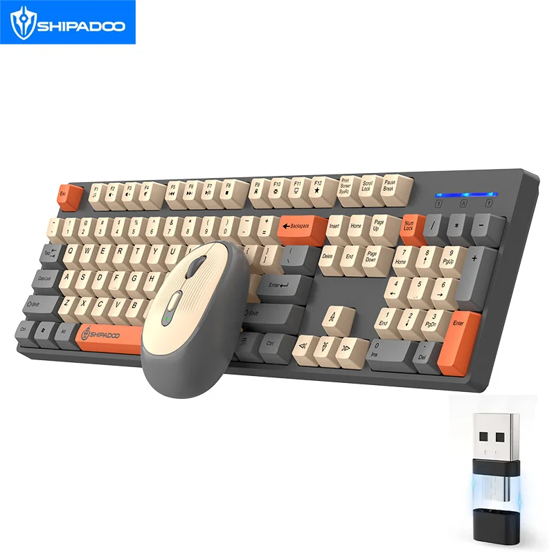 Unsharkable & Shipadoo 키보드 게임 무선 노트북 데스크탑 PC 컴퓨터 사무용 액세서리 숫자 패드가있는 무료 무선 마우스