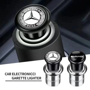 메르세데스 벤츠 AMG A B C E G CLA C63 C63S E53 GT SLK W176 W205 용 12V 금속 자동차 방풍 휴대용 불꽃없는 담배 라이터
