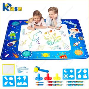 100x80CM 매직 워터 드로잉 매트 재사용 가능한 매직 펜으로 낙서 색칠 몬테소리 페인팅 보드 교육 완구 어린이 선물
