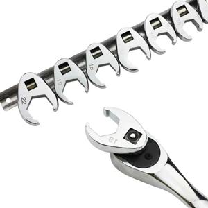 10Pcs 3/8 인치 드라이브 Crowfoot 렌치 세트 토크 렌치 키용 10 ~ 22mm 미터법 오픈 엔드 스패너