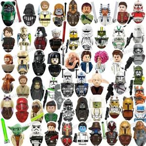 스타 워즈 요다 만달로 리안 한 솔로 C-3PO 레이아 다스 베이더 BbbaFett 블록 미니 로봇 그림 장난감 벽돌 조립 인형