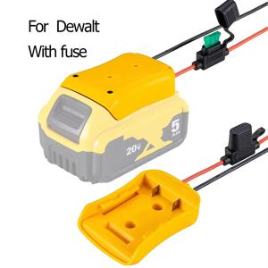 스위치 퓨즈 및 와이어 터미널이있는 Dewalt 20V 배터리 어댑터 용 파워 휠 어댑터 12AWG 와이어 DIY 타고 트럭 RC 자동차 완구