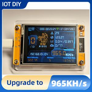 NMMiner NerdMiner V2 해시레이트 965KH/s 비트코인 ​​럭키 마이너 ESP32 2.8인치 솔로 복권 스마트 디스플레이 암호화 ESP32-2432S028R DROOM