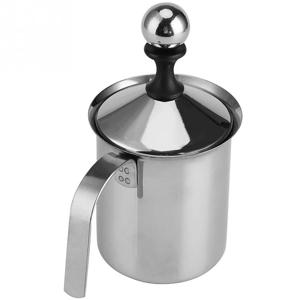 수동 우유 Frother 400/800ml 우유 크리머 스테인레스 스틸 커피 우유 Frother Cofffee 우유 주전자 계란 비터 주방 도구