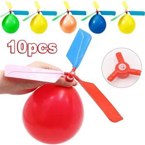 1-10Pcs 크리 에이 티브 풍선 헬리콥터 장난감 어린이 야외 스포츠 장난감 휴대용 전기 풍선 비행기 대화 형 파티 장난감 선물