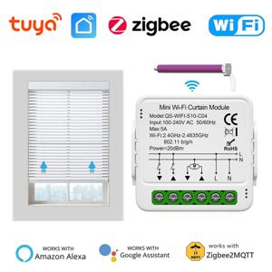 Tuya ZigBee 와이파이 스마트 커튼 모듈, 윈도우 블라인드 롤러 커튼 셔터 스위치, 스마트 홈 전기 모터, 알렉사 구글용
