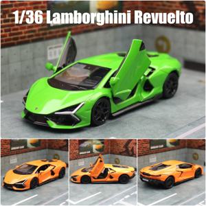1/36 Lamborghini Revuelto HPEV 어린이를위한 슈퍼 장난감 자동차 RMZ City 다이 캐스트 금속 미니어처 모델 풀백 컬렉션 선물 소년