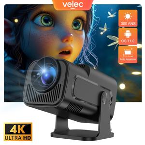 Velec HY320 미니 프로젝터 업그레이드 4K 안드로이드 11 WiFi 6 BT 5.0 Allwinner H713 홈 야외 휴대용 프로젝터 HY320 MINI
