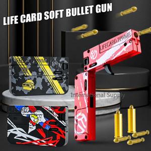 어린이를위한 새로운 업그레이드 된 Lifecard 금속 접는 총 장난감 성인, 소프트 총알이있는 권총 장난감 총 성인을위한 합금 슈팅 모델 Ch