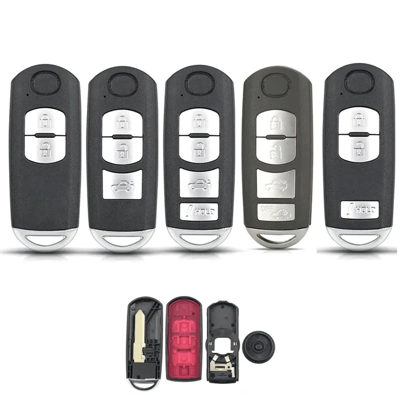 2 3 4 Bottons 자동차 키 케이스 Fob 쉘 for Mazda 3 5 6 CX5 CX7 CX9 CX-5 CX-7 CX-9 MX-5 Miata RX-8 X-5 Summit Axela Atenza M3 M6