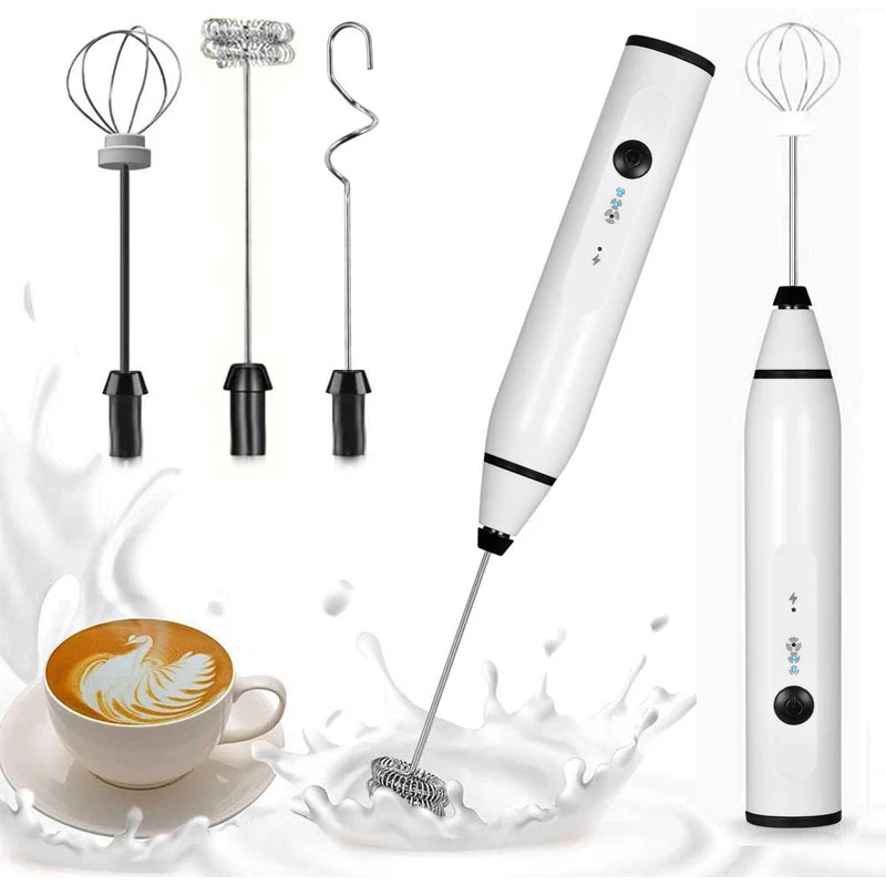 USB 전기 메이커가있는 미니 전기 핸드 헬드 우유 Frother 전기 블렌더 우유 Frother 카푸치노 용 믹서를 털다