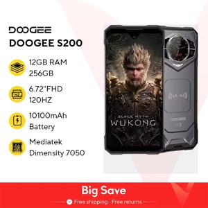 DOOGEE S200 5G 견고한 휴대폰, 6.72 인치 120Hz 디스플레이, 12GB RAM, 256GB ROM, 100MP AI 메인 카메라, 10100mAh, 안드로이드 14 NFC, 월드 프리미어