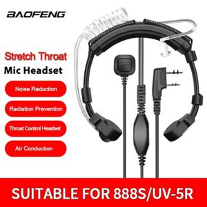 텔레스코픽 목구멍 마이크 이어폰 K-플러그 마이크 Baofeng 888S UV5R UV-5RE Kenwood TYT HYT 라디오 워키 토키 용 2 핀 PTT