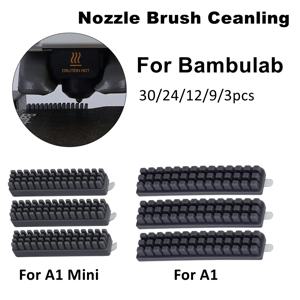 Bambu Lab A1/A1 미니 노즐 브러시 실리콘 와이퍼 핫베드 장착 스크러버 노즐 Bambulab 용 청소 도구, 30/24/12/3pcs