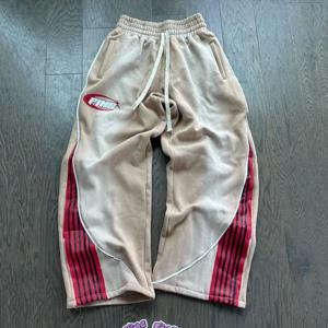 Y2k 패션 줄무늬 바지 새로운 미국 트렌드 힙합 남성 여성 조깅 Drawstring 스웨트 팬츠 특대 카고 바지 streetwear