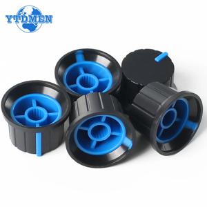 5PCS 24x15mm 전위차계 손잡이 캡 인코더 Diy 키트 용 파란색 꽃 축 볼륨 조절 손잡이