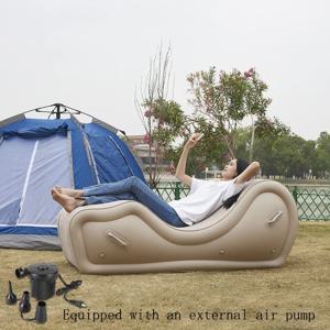 완전 자동 야외 휴대용 풍선 게으른 소파, PVC 에어쿠션, 심플 라운지 체어, 170x63x68cm