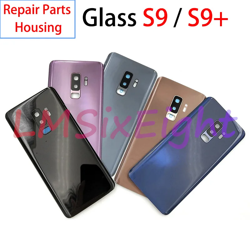 삼성 갤럭시 S9 G960 / S9 플러스 G965 SM-G965F 배터리 후면 커버, 후면 문짝 3D 유리 패널 하우징 케이스, 접착제 교체, 신제품