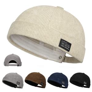 Brimless Skullies 모자 빈티지 코튼 남성 조정 가능한 집주인 도커 모자 다목적 비니 모자 streetwear 돔 모자 힙합 모자