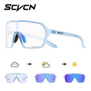 SCVCN 새로운 광변색 선글라스 MTB 사이클링 안경 야외 스포츠 러닝 운전 고글 UV400 보호 자전거 안경