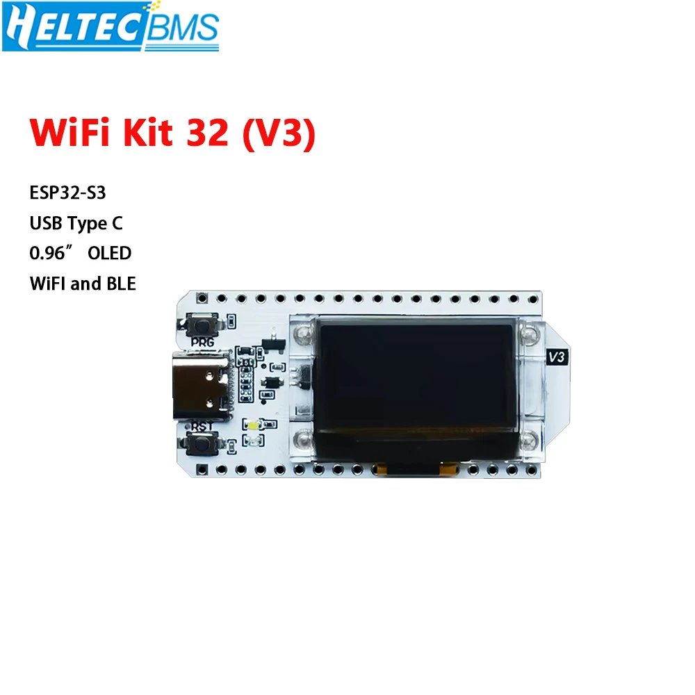 Heltec ESP32 와이파이 키트 32 (V3) 개발 보드, 0.96 인치 블루 OLED 디스플레이, 사물 인터넷, 방열판 포함 아두이노용