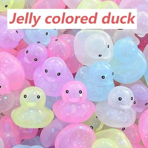 1-100Pcs 젤리 컬러 고무 오리 미니 오리 파티는 대량 오리를 선호합니다 여름 풀 부동 장난감 고무 오리 생일