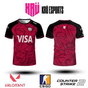 KRU ESports Club 2025 유니폼 CSGO Valorant Professional League 선수 유니폼 남성용 및 여성용 맞춤형 티셔츠 스웨트 셔츠
