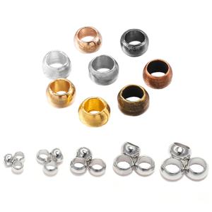 100-500 개/몫 골드 구리 볼 크림프 엔드 비즈 직경 2 2.5 3mm 스토퍼 스페이서 비즈 Diy 쥬얼리 결과 용품 만들기