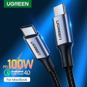 UGREEN-USB C to USB C 케이블, PD100W, 맥북 프로, 아이패드 프로 2020, 삼성 S20, S10 용 USB c타입 충전 케이블, 급속 충전기, USB