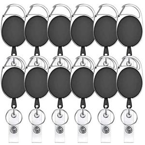 12pcs ABS 아연 합금 개폐식 버클 키 체인 배지 클립 Landyard 배지 릴 Id 배지 홀더 간호사 액세서리를 당기기 쉬운