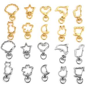 5pcs 고양이 심장 스냅 후크 트리거 클립 버클 키 체인 랍스터 랍스터 걸쇠 후크 키 링 걸쇠 쥬얼리 용품