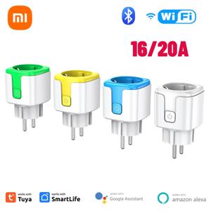 Xiaomi Tuya 16/20A EU 스마트 소켓 WiFi 스마트 플러그, 전력 모니터링 타이밍 기능 음성 제어 Alexa Google Assistant
