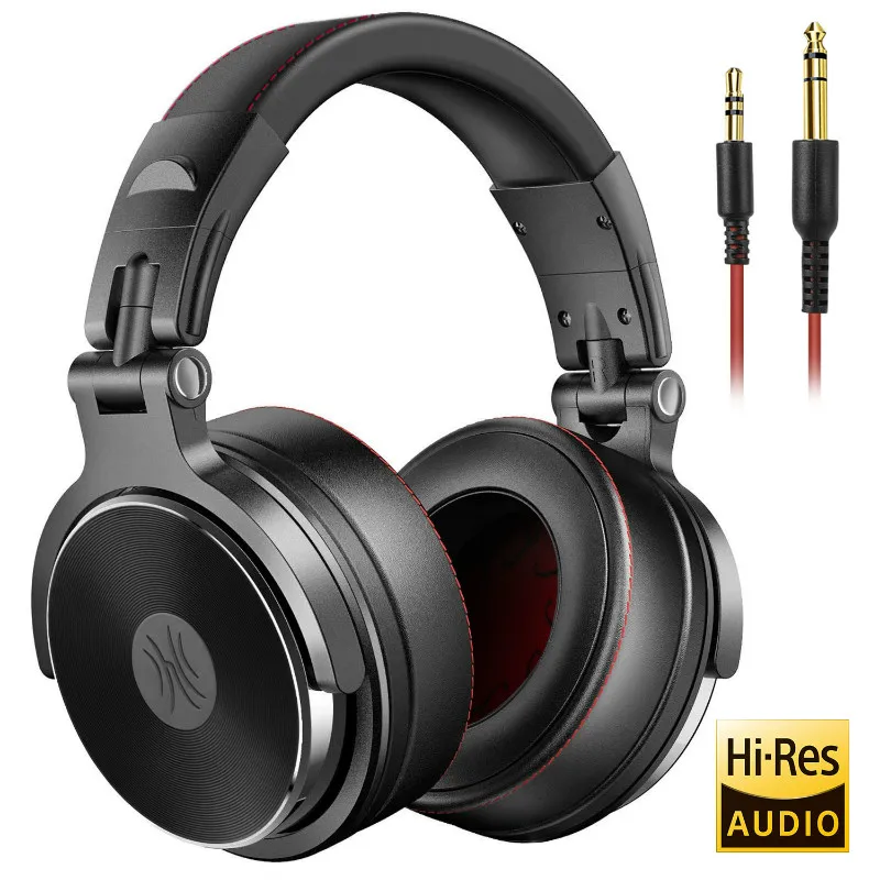 Oneodio 유선 전문 스튜디오 프로 50 DJ 헤드폰(마이크 포함) HiFi 모니터 음악 헤드셋 이어폰(전화 PC용)