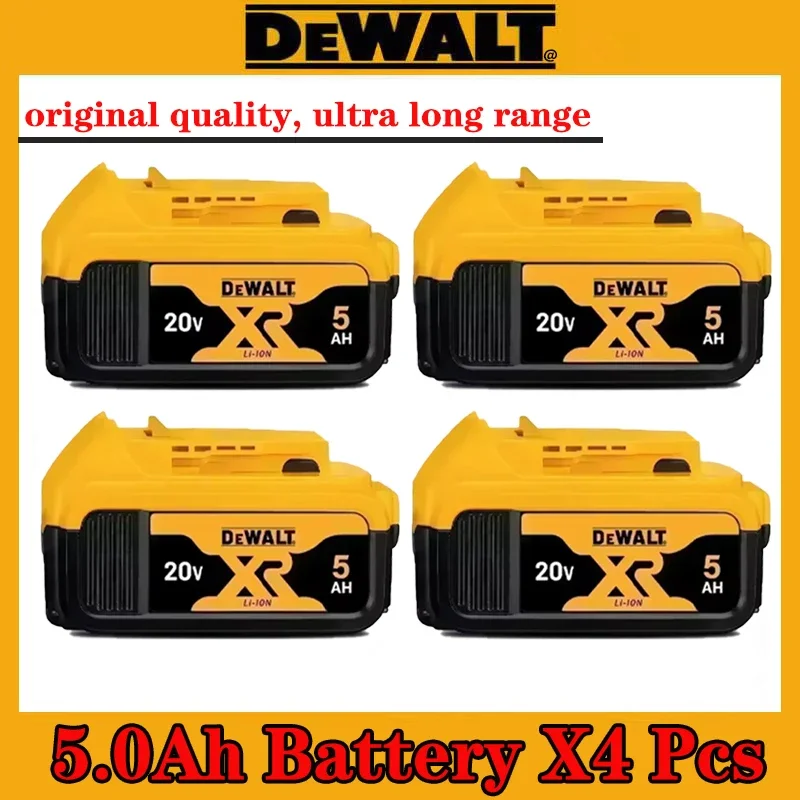 100% 정품 Dewalt 20V 배터리, 2AH 5AH 6AH 충전식 리튬 이온 배터리, Dewalt DCB200 전동 공구 교체 배터리