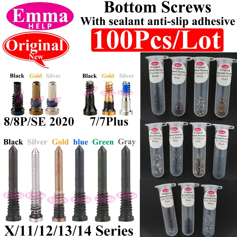 100Pcs 뒷면 커버 하단 나사 iPhone 14 15 12 11 13 Pro Max XS 7 8 Dock 커넥터 5 성급 Pentalobe 나사 액세서리