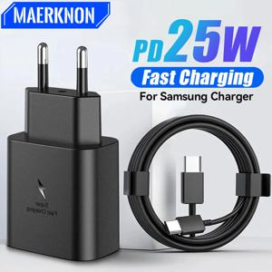 USB C타입 초고속 충전기 어댑터, 삼성 갤럭시 S23 S22 플러스 S21 울트라 S20 A55, EU 미국 플러그 벽 충전기, PD 25W