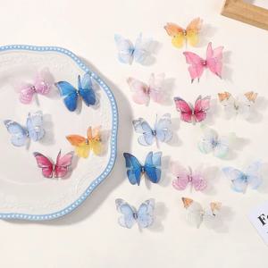 5PCS 새로운 귀여운 공주 메쉬 더블 레이어 나비 사랑스러운 여자 머리핀 어린이 모자를 쓰고 있죠 헤어 그립 헤어 클립 헤어 액세서리