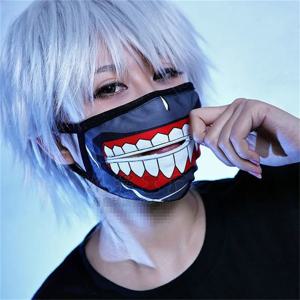새로운 성인 할로윈 코스프레 Kaneki Ken 페이스 마스크 지퍼 사이클링 방진 애니메이션 Tokyo Ghoul 코스프레 파티 마스크