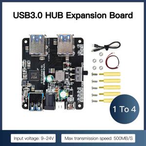 USB 허브 3.0 멀티 USB 분배기, 마이크로 충전 전원, 라즈베리 파이 5, 4B 젯슨 로스 로봇 장비용, 4 USB 포트, 9-24V 전원