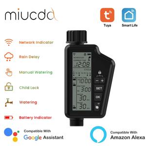 MIUCDA Tuya WIFI 스마트 관개 워터 밸브 타이머, 다기능, 스마트 가든 급수 타이머 호환 및 Alexa Google 홈