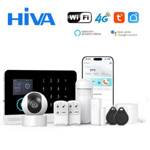 4G GSM Wifi 무선 홈 경보 시스템 Tuya 스마트 홈 어린이 안전 보호 카메라 도난 방지 스마트 라이프 앱은 ALexa와 함께 작동합니다.