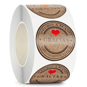 100-500pcs 여러 스타일 Kraft Gracias 스페인어 감사합니다 라벨 스티커 수제 스크랩북 편지지 스티커