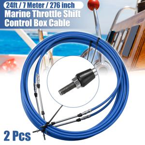 X Autohaux 1/2pcs 10ft - 24ft 마린 스로틀 케이블 3300/33C 스로틀 쉬프트 원격 엔진 보트 모터 제어 케이블 범용