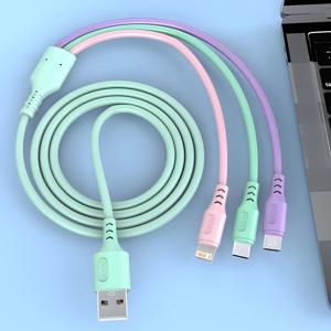 3 In 1 iPhone15 용 초고속 충전 케이블 14 13 12 11 X Pro Max 마이크로 USB Type-C 전화 충전기 USBC 데이터 케이블