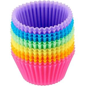 12 개/대 실리콘 케이크 컵케익 컵 Bakeware 베이킹 실리콘 금형 머핀 컵케익 금형 DIY 케이크 장식 도구 액세서리