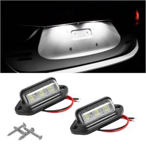 2PCS 6 LED 자동차 라이센스 번호 플레이트 빛 SUV 트럭 트레일러 밴 태그 단계 램프 흰색 전구 자동차 제품 라이센스 플레이트 조명