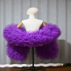 무대용 볼 파티 클럽, 푹신한 프릴 가장자리 얇은 명주 그물, 보아 숄 케이프 랩, 티펫 카파, 오페라 웨딩 액세서리, 커스텀, 핫 패션