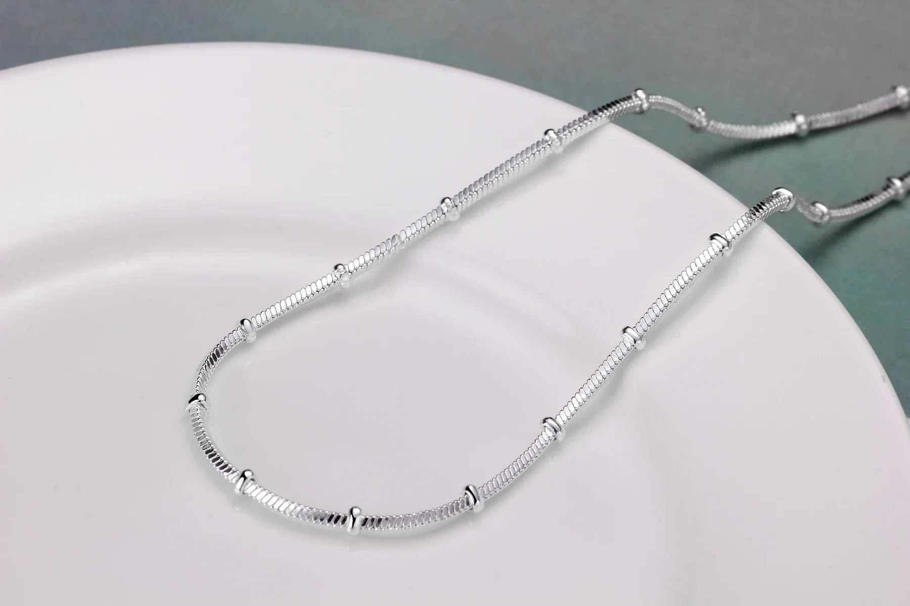45-60cm 925 스털링 실버 스네이크 체인 목걸이 쥬얼리 유럽 스타일 인기 여성 남성 귀여운 매력 패션 크리스마스 선물